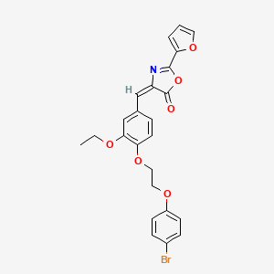 molecular formula C24H20BrNO6 B4873999 4-{4-[2-(4-bromophenoxy)ethoxy]-3-ethoxybenzylidene}-2-(2-furyl)-1,3-oxazol-5(4H)-one 