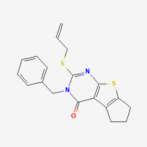 2-(allylthio)-3-benzyl-3,5,6,7-tetrahydro-4H-cyclopenta[4,5]thieno[2,3-d]pyrimidin-4-one