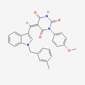 molecular formula C28H23N3O4 B4874128 1-(4-methoxyphenyl)-5-{[1-(3-methylbenzyl)-1H-indol-3-yl]methylene}-2,4,6(1H,3H,5H)-pyrimidinetrione 