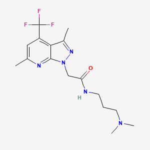 N-[3-(dimethylamino)propyl]-2-[3,6-dimethyl-4-(trifluoromethyl)-1H-pyrazolo[3,4-b]pyridin-1-yl]acetamide