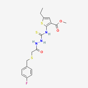 methyl 5-ethyl-2-{[(2-{[(4-fluorobenzyl)thio]acetyl}hydrazino)carbonothioyl]amino}-3-thiophenecarboxylate