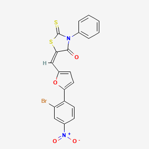 molecular formula C20H11BrN2O4S2 B4874168 5-{[5-(2-bromo-4-nitrophenyl)-2-furyl]methylene}-3-phenyl-2-thioxo-1,3-thiazolidin-4-one 