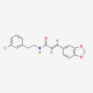 3-(1,3-benzodioxol-5-yl)-N-[2-(3-chlorophenyl)ethyl]acrylamide