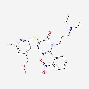 molecular formula C25H29N5O4S B4874194 3-[3-(diethylamino)propyl]-9-(methoxymethyl)-7-methyl-2-(2-nitrophenyl)pyrido[3',2':4,5]thieno[3,2-d]pyrimidin-4(3H)-one 