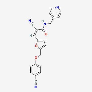 molecular formula C22H16N4O3 B4874198 2-cyano-3-{5-[(4-cyanophenoxy)methyl]-2-furyl}-N-(4-pyridinylmethyl)acrylamide 