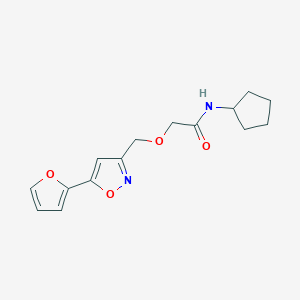 molecular formula C15H18N2O4 B4874278 N-cyclopentyl-2-{[5-(2-furyl)-3-isoxazolyl]methoxy}acetamide 