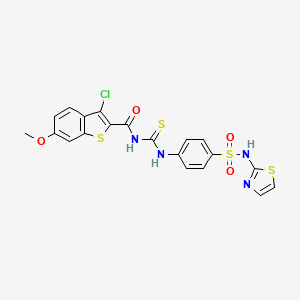 3-chloro-6-methoxy-N-[({4-[(1,3-thiazol-2-ylamino)sulfonyl]phenyl}amino)carbonothioyl]-1-benzothiophene-2-carboxamide