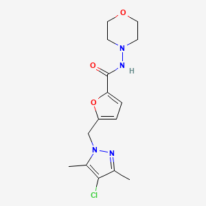 5-[(4-chloro-3,5-dimethyl-1H-pyrazol-1-yl)methyl]-N-4-morpholinyl-2-furamide