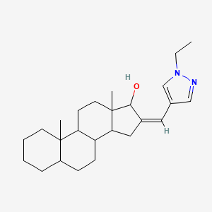 molecular formula C25H38N2O B4874321 16-[(1-ethyl-1H-pyrazol-4-yl)methylene]androstan-17-ol 