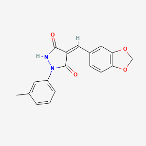 4-(1,3-benzodioxol-5-ylmethylene)-1-(3-methylphenyl)-3,5-pyrazolidinedione