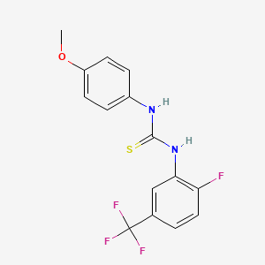 molecular formula C15H12F4N2OS B4874384 N-[2-fluoro-5-(trifluoromethyl)phenyl]-N'-(4-methoxyphenyl)thiourea 