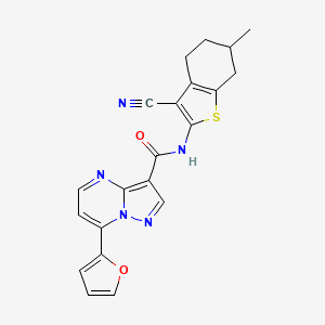 molecular formula C21H17N5O2S B4874390 N-(3-cyano-6-methyl-4,5,6,7-tetrahydro-1-benzothien-2-yl)-7-(2-furyl)pyrazolo[1,5-a]pyrimidine-3-carboxamide 