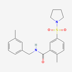 molecular formula C20H24N2O3S B4874397 2-methyl-N-(3-methylbenzyl)-5-(1-pyrrolidinylsulfonyl)benzamide 