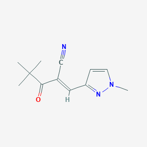 molecular formula C12H15N3O B4874404 2-(2,2-dimethylpropanoyl)-3-(1-methyl-1H-pyrazol-3-yl)acrylonitrile 