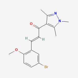 molecular formula C16H17BrN2O2 B4874417 3-(5-bromo-2-methoxyphenyl)-1-(1,3,5-trimethyl-1H-pyrazol-4-yl)-2-propen-1-one 