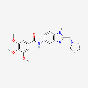 3,4,5-trimethoxy-N-[1-methyl-2-(1-pyrrolidinylmethyl)-1H-benzimidazol-5-yl]benzamide