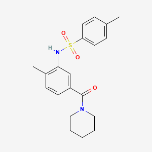 molecular formula C20H24N2O3S B4874428 4-methyl-N-[2-methyl-5-(1-piperidinylcarbonyl)phenyl]benzenesulfonamide 