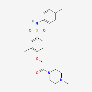 molecular formula C21H27N3O4S B4874463 3-methyl-N-(4-methylphenyl)-4-[2-(4-methyl-1-piperazinyl)-2-oxoethoxy]benzenesulfonamide 