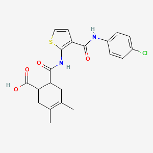 6-{[(3-{[(4-chlorophenyl)amino]carbonyl}-2-thienyl)amino]carbonyl}-3,4-dimethyl-3-cyclohexene-1-carboxylic acid