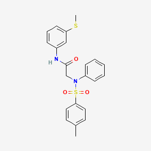 molecular formula C22H22N2O3S2 B4874474 N~2~-[(4-methylphenyl)sulfonyl]-N~1~-[3-(methylthio)phenyl]-N~2~-phenylglycinamide 