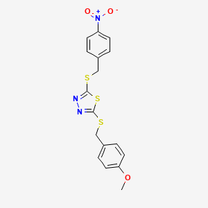 molecular formula C17H15N3O3S3 B4874487 2-[(4-methoxybenzyl)thio]-5-[(4-nitrobenzyl)thio]-1,3,4-thiadiazole CAS No. 618432-18-1