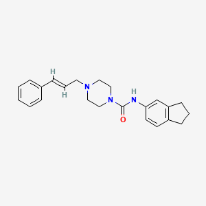 N-(2,3-dihydro-1H-inden-5-yl)-4-(3-phenyl-2-propen-1-yl)-1-piperazinecarboxamide