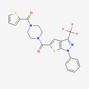 1-phenyl-5-{[4-(2-thienylcarbonyl)-1-piperazinyl]carbonyl}-3-(trifluoromethyl)-1H-thieno[2,3-c]pyrazole