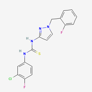 molecular formula C17H13ClF2N4S B4874525 N-(3-chloro-4-fluorophenyl)-N'-[1-(2-fluorobenzyl)-1H-pyrazol-3-yl]thiourea 