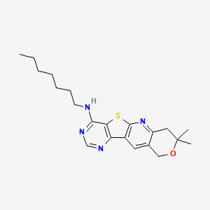 N-heptyl-8,8-dimethyl-7,10-dihydro-8H-pyrano[3'',4'':5',6']pyrido[3',2':4,5]thieno[3,2-d]pyrimidin-4-amine