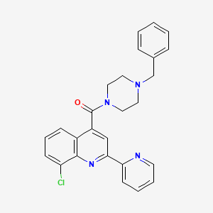 molecular formula C26H23ClN4O B4874532 (4-BENZYLPIPERAZINO)[8-CHLORO-2-(2-PYRIDYL)-4-QUINOLYL]METHANONE 