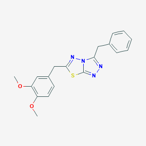 molecular formula C19H18N4O2S B487462 3-Benzyl-6-(3,4-dimethoxybenzyl)[1,2,4]triazolo[3,4-b][1,3,4]thiadiazole CAS No. 724432-15-9