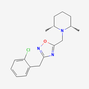 molecular formula C17H22ClN3O B4874636 (2R*,6S*)-1-{[3-(2-chlorobenzyl)-1,2,4-oxadiazol-5-yl]methyl}-2,6-dimethylpiperidine 