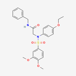 molecular formula C25H28N2O6S B4874650 N~1~-benzyl-N~2~-[(3,4-dimethoxyphenyl)sulfonyl]-N~2~-(4-ethoxyphenyl)glycinamide 