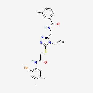 molecular formula C24H26BrN5O2S B4874689 N-{[4-allyl-5-({2-[(2-bromo-4,5-dimethylphenyl)amino]-2-oxoethyl}thio)-4H-1,2,4-triazol-3-yl]methyl}-3-methylbenzamide 