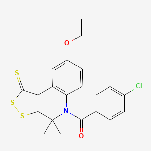 5-(4-chlorobenzoyl)-8-ethoxy-4,4-dimethyl-4,5-dihydro-1H-[1,2]dithiolo[3,4-c]quinoline-1-thione