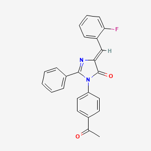 molecular formula C24H17FN2O2 B4874707 3-(4-acetylphenyl)-5-(2-fluorobenzylidene)-2-phenyl-3,5-dihydro-4H-imidazol-4-one 