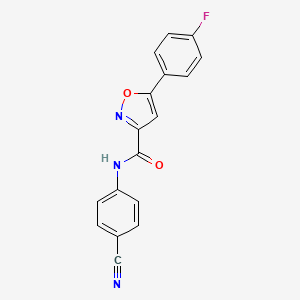 molecular formula C17H10FN3O2 B4874722 N-(4-cyanophenyl)-5-(4-fluorophenyl)-3-isoxazolecarboxamide 