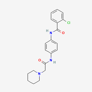 2-chloro-N-{4-[(1-piperidinylacetyl)amino]phenyl}benzamide