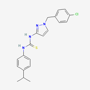 molecular formula C20H21ClN4S B4874772 N-[1-(4-chlorobenzyl)-1H-pyrazol-3-yl]-N'-(4-isopropylphenyl)thiourea 