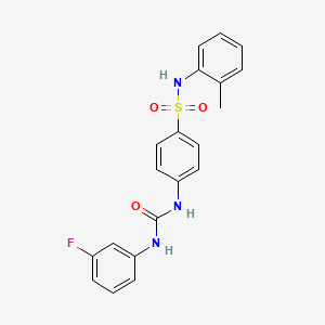 molecular formula C20H18FN3O3S B4874780 4-({[(3-fluorophenyl)amino]carbonyl}amino)-N-(2-methylphenyl)benzenesulfonamide 