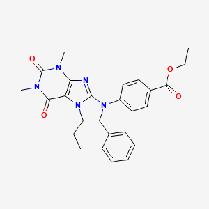 ethyl 4-(6-ethyl-1,3-dimethyl-2,4-dioxo-7-phenyl-1,2,3,4-tetrahydro-8H-imidazo[2,1-f]purin-8-yl)benzoate