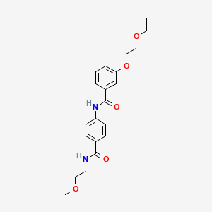 molecular formula C21H26N2O5 B4874822 3-(2-ethoxyethoxy)-N-(4-{[(2-methoxyethyl)amino]carbonyl}phenyl)benzamide 