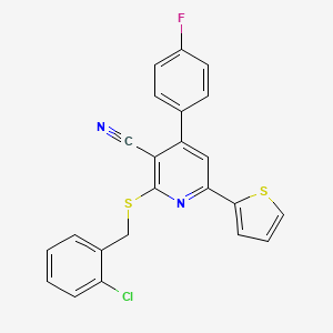 2-[(2-chlorobenzyl)thio]-4-(4-fluorophenyl)-6-(2-thienyl)nicotinonitrile