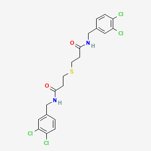 molecular formula C20H20Cl4N2O2S B4874830 3,3'-thiobis[N-(3,4-dichlorobenzyl)propanamide] 