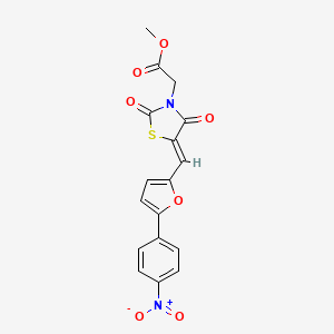 molecular formula C17H12N2O7S B4874874 methyl (5-{[5-(4-nitrophenyl)-2-furyl]methylene}-2,4-dioxo-1,3-thiazolidin-3-yl)acetate 