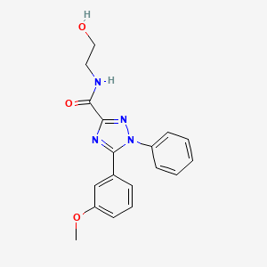 molecular formula C18H18N4O3 B4874887 N-(2-hydroxyethyl)-5-(3-methoxyphenyl)-1-phenyl-1H-1,2,4-triazole-3-carboxamide 