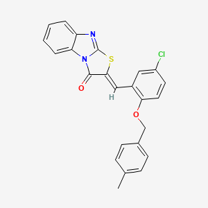 molecular formula C24H17ClN2O2S B4874891 2-{5-chloro-2-[(4-methylbenzyl)oxy]benzylidene}[1,3]thiazolo[3,2-a]benzimidazol-3(2H)-one 