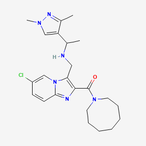 molecular formula C23H31ClN6O B4874934 N-{[2-(1-azocanylcarbonyl)-6-chloroimidazo[1,2-a]pyridin-3-yl]methyl}-1-(1,3-dimethyl-1H-pyrazol-4-yl)ethanamine 