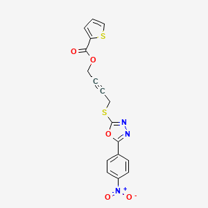 4-{[5-(4-nitrophenyl)-1,3,4-oxadiazol-2-yl]thio}-2-butyn-1-yl 2-thiophenecarboxylate