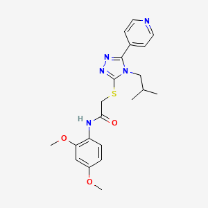 molecular formula C21H25N5O3S B4875009 N-(2,4-dimethoxyphenyl)-2-{[4-isobutyl-5-(4-pyridinyl)-4H-1,2,4-triazol-3-yl]thio}acetamide 